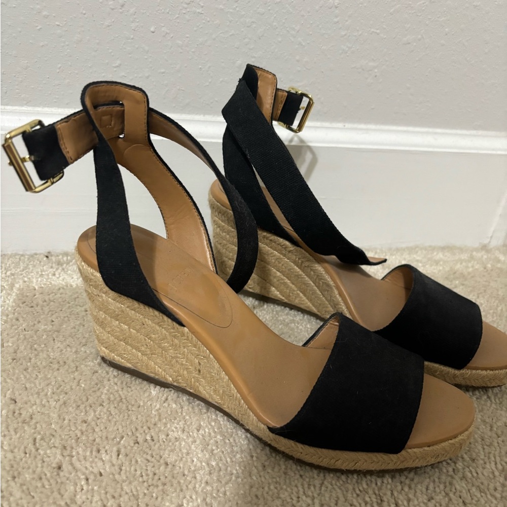 J.Crew Black espadrille size 10
